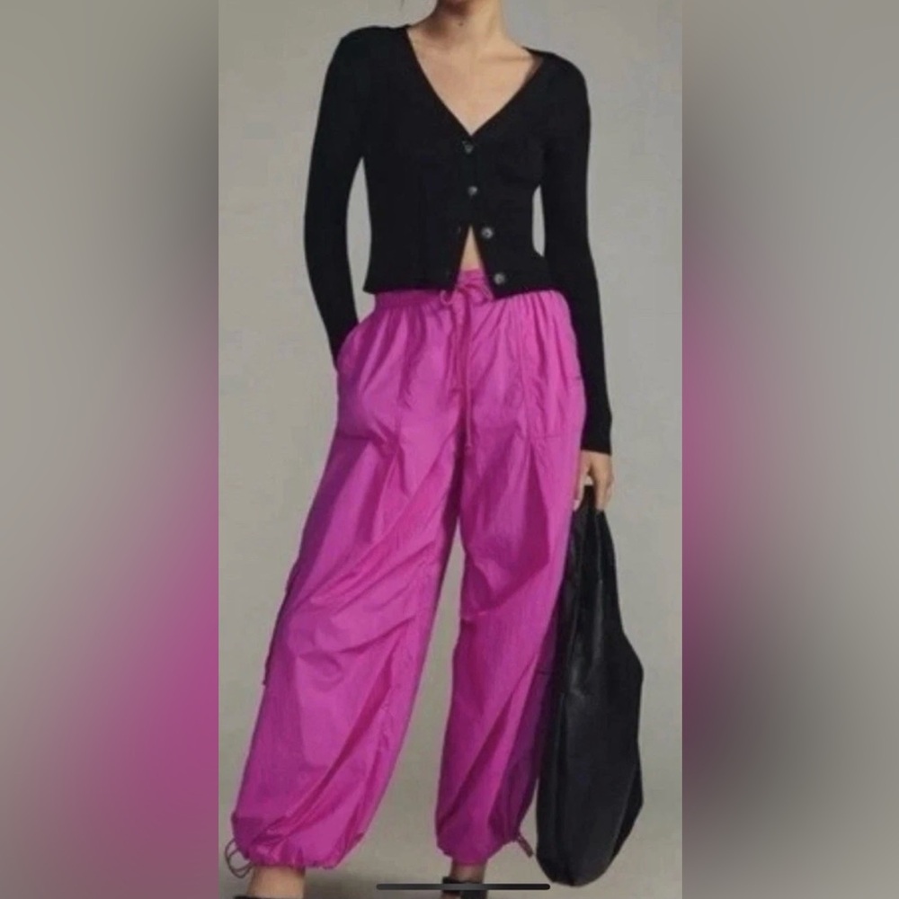 Daily Practice Pink Base Jump Cargo Parachute Pants XS - Picture 6 of 10